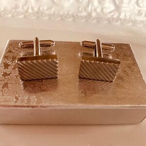 Fossil Silvertone Classic Cufflinks